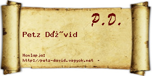 Petz Dávid névjegykártya