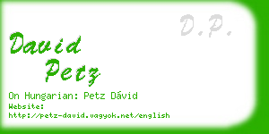 david petz business card